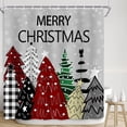 thumbnail image 3 of Merry Christmas Shower Curtain, Winter Red Plaid Christmas Tree Snowy Forest Farmhouse Bathroom Bath Curtain, Waterproof Shower Curtian Accessory Set 12 Hooks 72x72 inch, 3 of 6