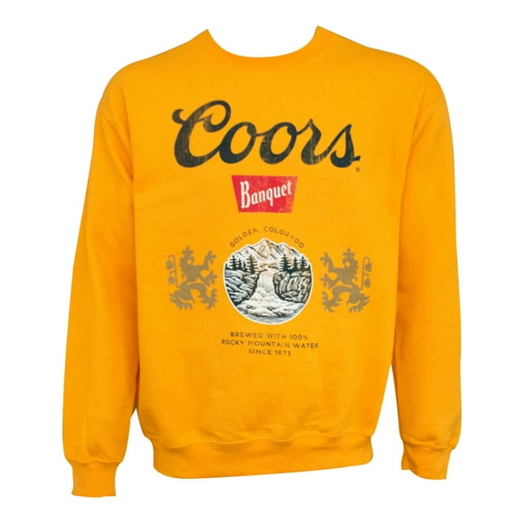 Coors Banquet Men's Crewneck Golden Sweatshirt-Large