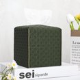 thumbnail image 4 of 2Pcs Tissue Box Cover, Square PU Leather Tissue Holder, Decorative Facial Tissue Cube Paper Organizer Dispenser for Bathroom, Night Stands, Desk, 5X5X5inch, 4 of 4