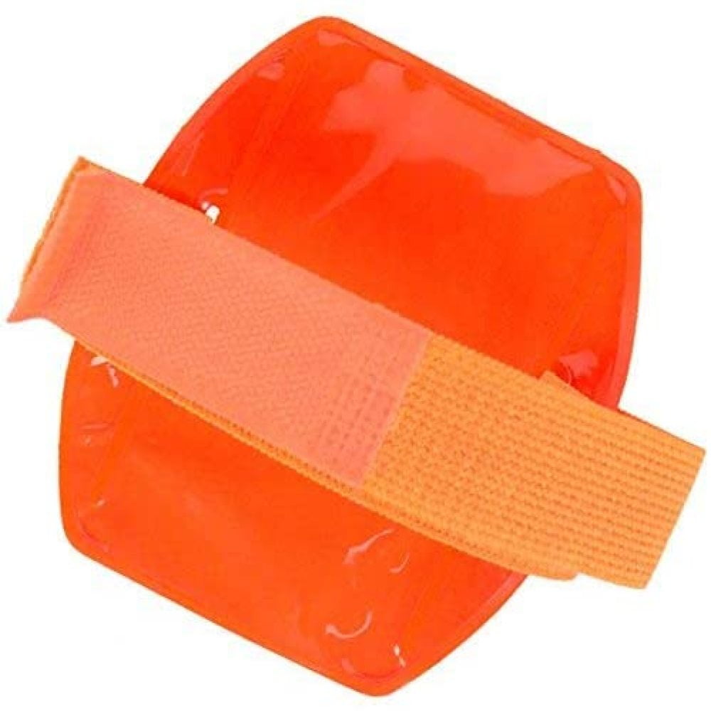 Hi Visibility Bright Orange with Adjustable Elastic and Hook & Loop Strap by Specialist ID Heavy Duty Reflective Armband ID Badge Holder