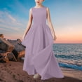 thumbnail image 5 of EnJoCho Girls Flared A-Line Dress Sleeveless Solid Color Casual Par𝗍y Dress for Kids Twirl Long Dress Age 4-12 Years Tight Fitting Stretc𝗁y Daily Wear, 5 of 6