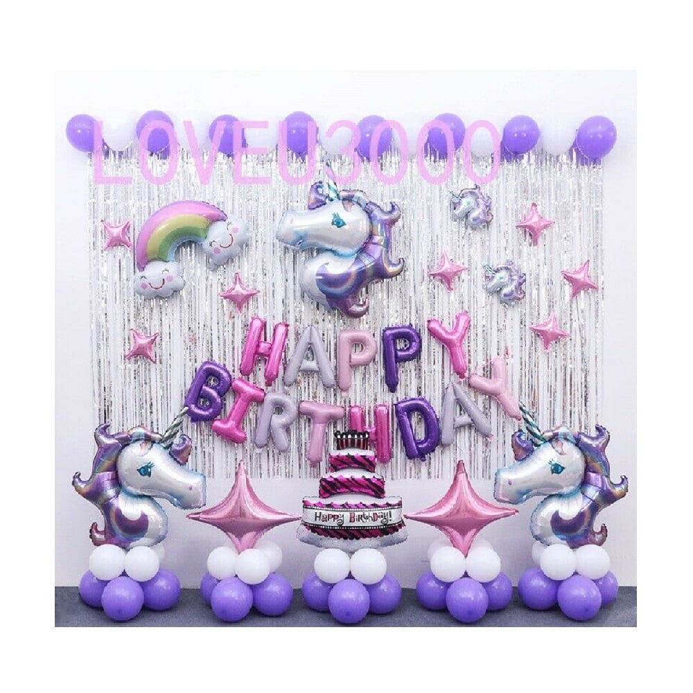 FANTASY UNICORN 7TH Birthday Party Balloons Decoration Supplies Seventh Castle 