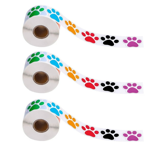 3 rollos de etiquetas Pegatinas de huellas de animales lindos Pegatinas de envoltura encantadoras Calcomanías