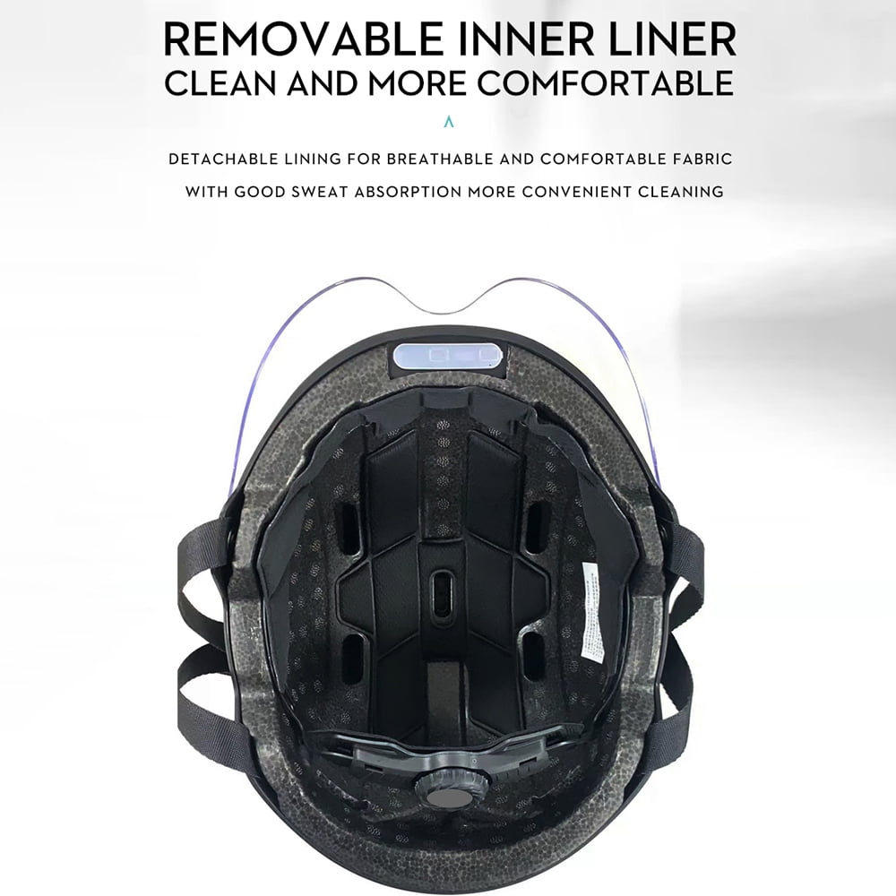 E Smart Bike Helmet For Adult 1080p@30fps Camera 8 Hours Video 1300mAh For E-Bike And Electric Scooter Helmet W/ Safety Lights And Shock Absorption