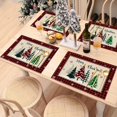 thumbnail image 4 of mubwai Christmas Trees Merry Xmas Placemats Set of 4, 12x18 Inch Red Buffalo Plaid Xmas Snowflake Kitchen Dinning Table Mats Washable Place Mats for Indoor Outdoor Home Party Decor, 4 of 6
