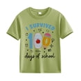 thumbnail image 6 of GiLiling 100 Days of School Kids Boys Girls Graphic Short Sleeve T Shirt for School Event (Green, 2-3 Years), 6 of 6