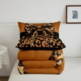thumbnail image 4 of Erosebridal Leopard Print Bow Bedding Full Comforter Set, Brown Cheetah Print Down Comforter, Bowknot Bedroom Decor, Reversible 3pcs, 4 of 7