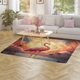 thumbnail image 3 of Flamingo Flower Tropical Carpet Rug for Home Living Room Bedroom Sofa Doormat Decor Area Rug Non-slip Mat, 3 of 7