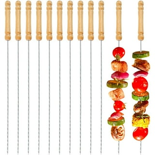 HAKSEN 12 PCS Barbecue Skewers with Wood Handle Marshmallow