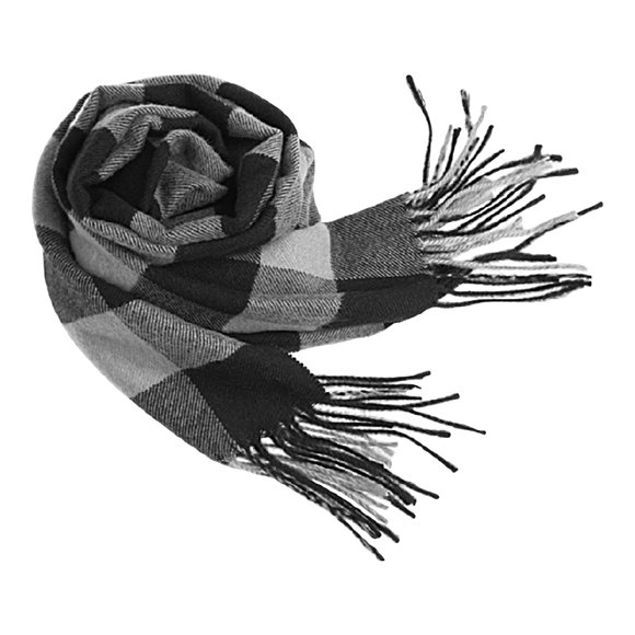 enjoywould Winter Scarf Windproof Breathable Soft Contrast Color Tassel Patchwork English Stylish Washable Men Muffler for Outdoor