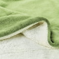 thumbnail image 3 of Somerset Home Oversized Plush Woven Polyester Sherpa FleeceThrow for Adult (Aloe Green and White), 3 of 8
