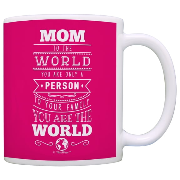 ThisWear Mothers Day Gifts for Mom to Your Family You are the World Mom Daughter Gifts Coffee Mug
