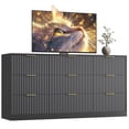 thumbnail image 4 of ASTUVIA 63" W Fluted 9 Drawer Dresser for Adult,Wooden Bedroom Dresser,Dresser TV Stand up to 70" for Living Room,Black, 4 of 9