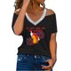 thumbnail image 2 of Fiudx Liquidación de Ahorros de Verano Blusa de Manga Corta con Hombros Descubiertos y Estampado Informal para Mujer a La Moda, 2 of 4