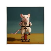 Stupell Industries Funny Workout Mouse Animals & Insects Painting Unframed Art Print Wall Art, 12 x 12