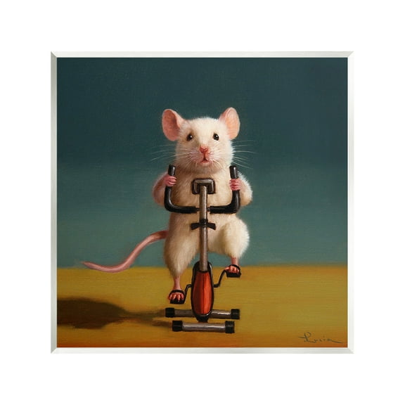 Stupell Industries Funny Workout Mouse Animals & Insects Painting Unframed Art Print Wall Art, 12 x 12