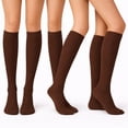 thumbnail image 2 of Diamond Star Women's Knee High Socks Trouser Socks, Stretchy Soft Thin Material (Brown - 6 Pairs, Socks Size 9-11, Fit Women's Shoe Size 4-10.5), 2 of 6