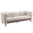 thumbnail image 2 of Knox Modern Tufted 3-Seater Sofa, Upholstery Couch with Solid Wood Legs, Removable Backrest, Grayish Beige, 2 of 12