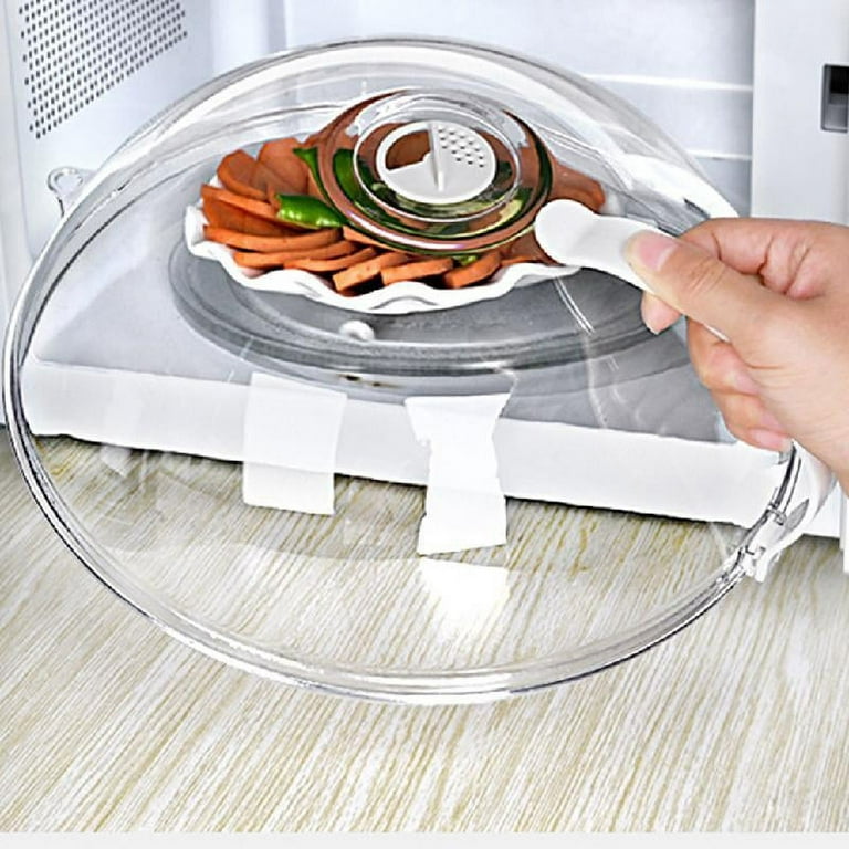 1pc Microwave Oven Splatter Guard Transparent Food Cover, Reusable