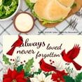 thumbnail image 3 of JOOCAR Always Loved Never Forgotten Cardinal and Poinsettia Linen Table Mats Set of 4 for Home Kitchen Table Decor 12x18 inch, 3 of 5