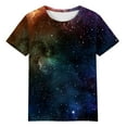 thumbnail image 5 of Texiao Women's 3D Galaxy Print T Shirts Glitter Shirts Blouse Fashionable Starry Summer Shirts Round Neck Short Sleeve Tops for Carnival Costumes, 5 of 6