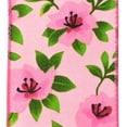 thumbnail image 2 of Printed Spring Magnolias Wired Ribbon, 2-1/2-inch, 10-yard, Pink, 2 of 3
