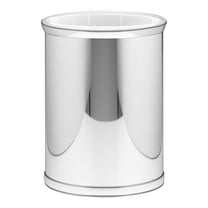 Kraftware Mylar Collection Oval Wastebasket with Plastic Liner, Adds Luxurious Style to the Home or Office, Bathroom or Bedroom, 14" Height, Made in USA