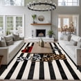 thumbnail image 3 of 6'x9' Area Rugs, Valentine's Day Indoor Outdoor Area Rug for Living Room Bedroom, Love Heart Black Striped Farmhouse Washable Bathroom Rugs Kitchen Floor Carpet Mats Home Decor Aesthetic, 3 of 8