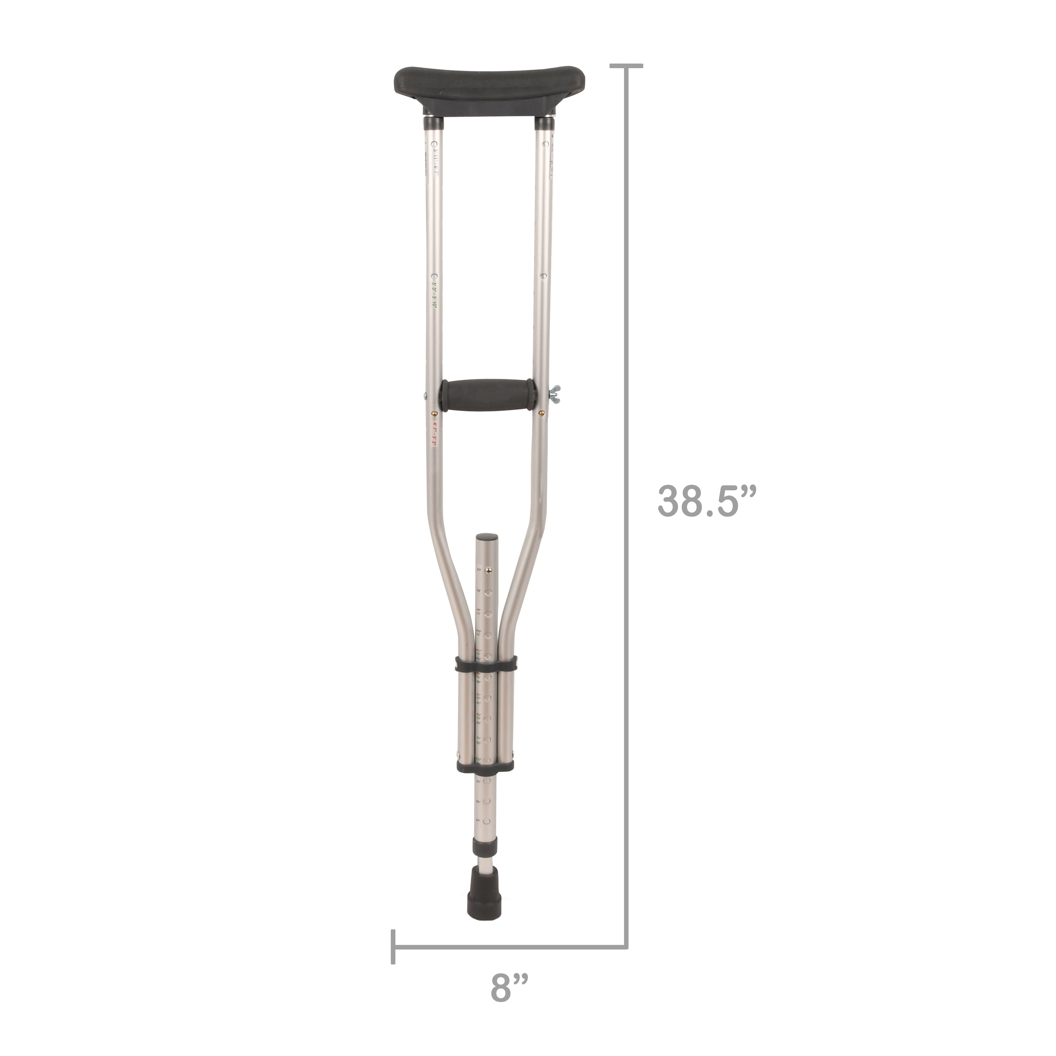 Equate 3-in-1 Universal Crutches, Thick Underarm Pads, Height Adjustable for Youths to Adults, 300lb. Weight Capacity