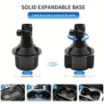 thumbnail image 4 of ABS Material Waterproof Car Cup Holder Mount for Tablets and Phones, Heavy Duty Expandable Base for Auto Vehicles, 4 of 7