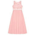 thumbnail image 3 of YEAHDOR Girls Chiffon Sequins Flower Girl Dress Floral Lace Princess Birthday Party Dress Pink 8, 3 of 5