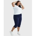 thumbnail image 6 of Hanes Just My Size Women's French Terry Capris, 19" (Plus ) Navy 5X, 6 of 10