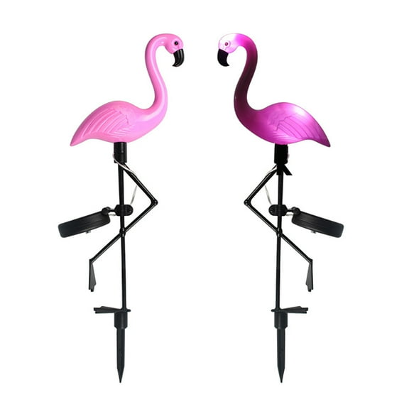 Grofry LED Solar Power Light Flamingo Shape Rainproof Outdoor Garden Lawn Decor Lamp Pink