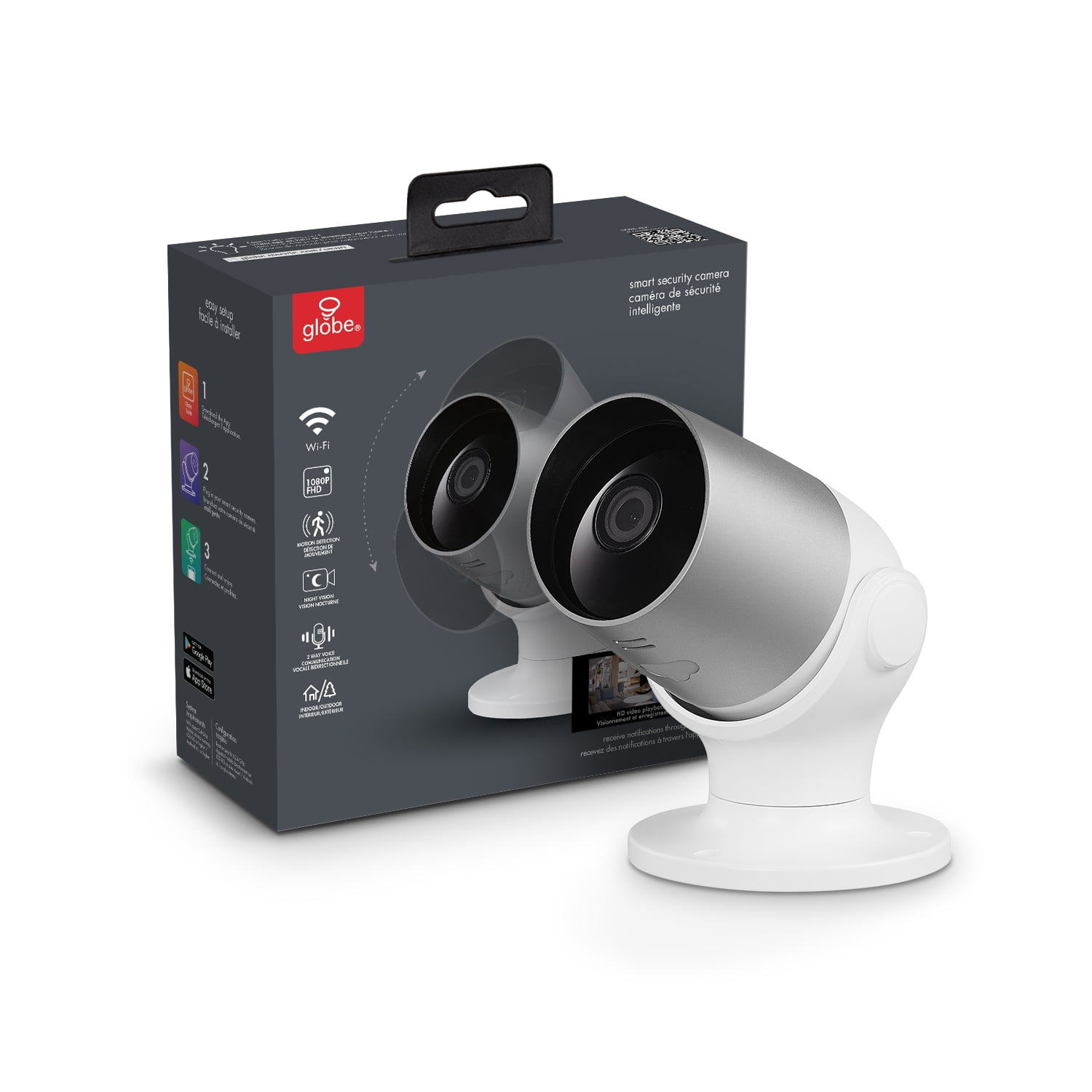 Globe Electric WiFi Smart Indoor Security Camera, No Hub Required