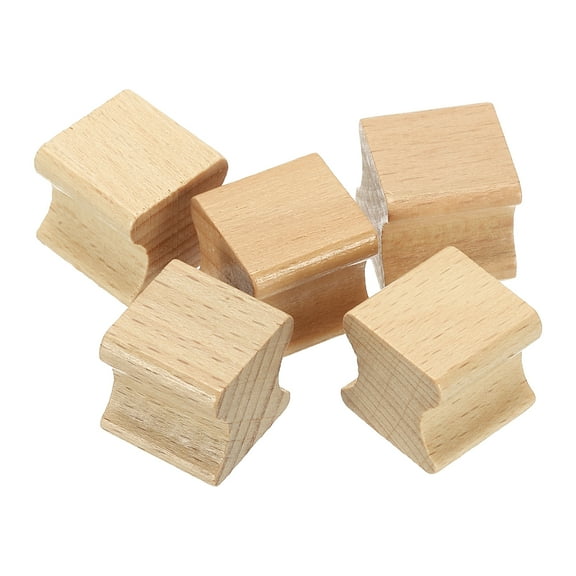 20x20mm Blank Wood Rubber Stamp Mounts, 5Pcs Wooden Rubber Stamp Handle Hard Wooden Blocks for Stamp Making DIY Crafting, Brown