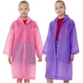 thumbnail image 1 of Lot de 2 Ponchos de Pluie Imperméables pour Enfants, Vestes de Pluie Réutilisables Garçons Filles Urgence avec Capuche pour Voyage en Famille Extérieur, 1 of 7