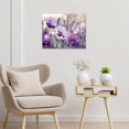 thumbnail image 3 of Purple Flower Butterfly Canvas Wall Art Gray Flower Wall Decor Rustic Watercolor Floral Wall Art for Living Room Office Bedroom with Framed Ready to Hang,16x12inch, 3 of 7