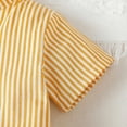 thumbnail image 6 of KIMI BEAR Infant Boys Outfits 18 Months Infant Boy Spring Summer Outfits 24 Months Infant Boy Striped Prints Stand Collar Short Sleeve Shirt + WalkShorts 2PCS Set Yellow, 6 of 9
