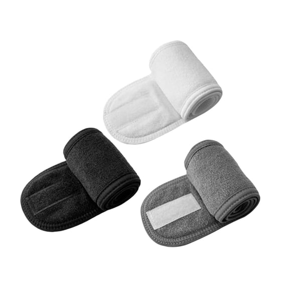 3 Pack Facial Spa Headband for Women, Adjustable Non-Slip Terry Cloth Headband for Washing Face Makeup Shower, Soft Stretchable Hair Wrap (60x8.5x0.5cm)