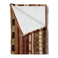thumbnail image 2 of Tribal Soft Flannel Fleece Throw Blanket, Pattern of Vertical Stripes with Vintage Abstract Details and Cultural Ornaments, Cozy Plush for Indoor and Outdoor Use, 50" x 70", Multicolor, by Ambesonne, 2 of 5