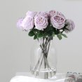 thumbnail image 6 of UKELER 4 Pcs Real Touch Artificial Flowers Austin Rose Peony with Stem for Home Decor Flower Arrangement Wedding Party Decoration, Light Purple, 6 of 9