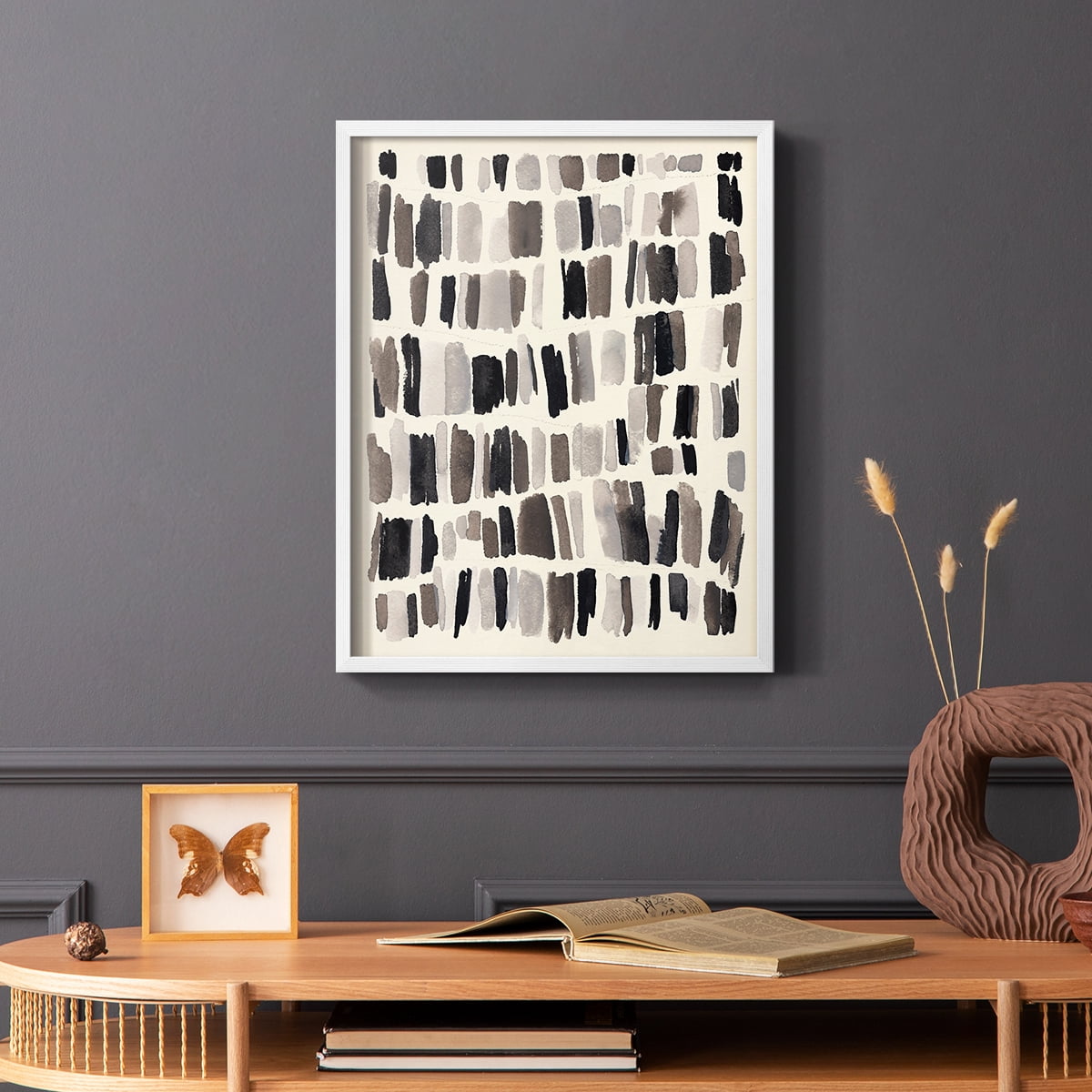 Chalk and Flint II Framed Print in White Solid Wood Framed Print No Nail Hanging