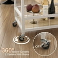 thumbnail image 4 of Furmax Mobile Bar Cart, Modern, Industrial, With Wine Rack, Glass Holder, and Wood Storage Shelves, Ideal for Living Room, Kitchen, Bar, Restaurants, and Parties, White, 4 of 7