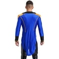 thumbnail image 3 of TiaoBug Mens Circus Magician Halloween Ringmaster Costume Long Sleeve Drum Band Jacket Tailcoat Royal Blue XL, 3 of 6