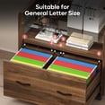 thumbnail image 2 of Bestier Rolling File Cabinet Large Filing Cabinet with Letter Organizer Hooks Open Storage, Walnut, 2 of 8