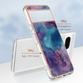 thumbnail image 5 of Designed for Google Pixel 8 Marble Case, Ultra Thin Girls Women Plating Marble Designed Flexible Soft TPU IMD Marble Protective Case Cover for Google Pixel 8 - Purple, 5 of 8