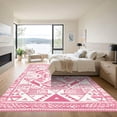 thumbnail image 3 of ODIKA 2'x3' Machine Washable Non-Slip Area Rug, Geometric Pink High Traffic Rug, Pink, 1084137, 3 of 7