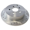 thumbnail image 3 of For 2005 2006 Toyota Corolla Silver Rear Drilled Slotted Brake Rotor Pair, 3 of 5