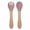 Dusty Pink, variant on qajexluz Baby Feeding Utensils Toddler Self Feeding Tableware Baby Led Weaning Spoon Fork Set Soft Silicone Tips with Beech Wood Handles Toddler for Babies