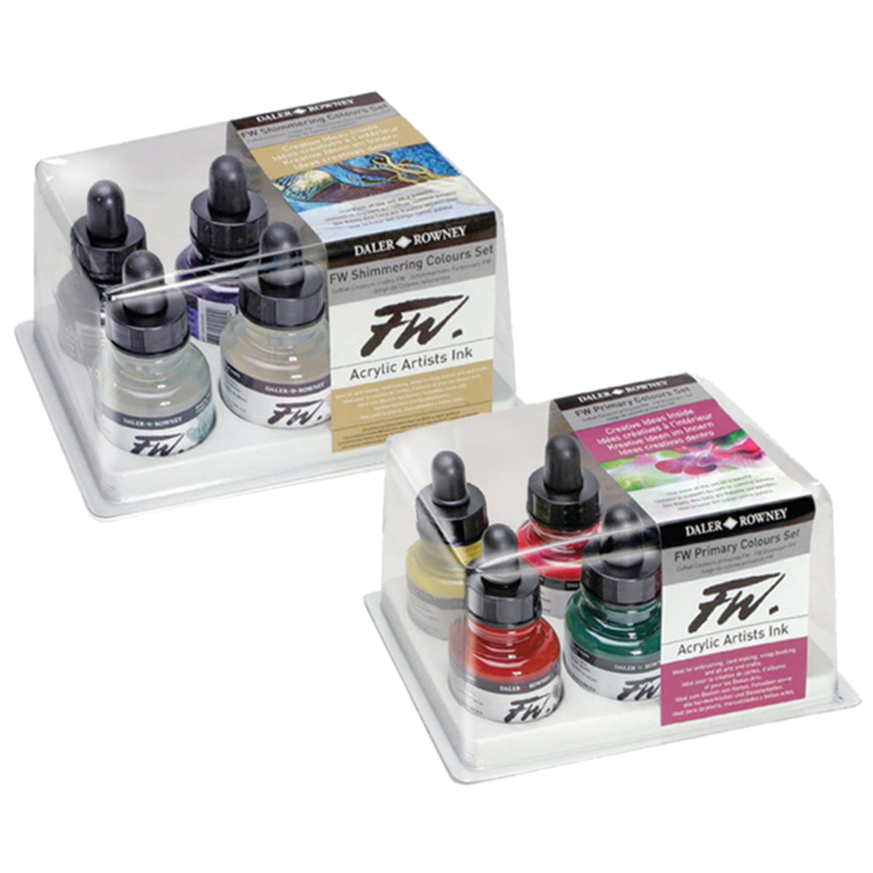 DalerRowney FW Acrylic Artists Ink Set, Primary Colors Set